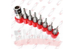  8Pc Tamper Resistant Fits Faster Star Torx Bit Set Tools 1/4"Hex W/Storage Boot